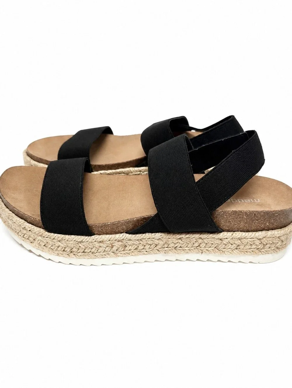 Madden Girl Cassie Black Espadrille Platform Sandals Size 8 New In Box